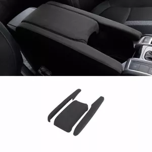 Reposabrazos consola central caja panel embellecedor para Honda Civic 10th 2016-21 gamuza negra - Imagen 1 de 9