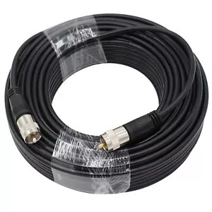 Cavo RG8X 20/50/100 piedi coassiale CB coassiale UHF PL259 connettore antenna maschio a maschio - Foto 1 di 11
