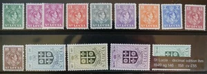 St Lucia 1949 GVI sg146-158 perfs & shades lhm cv £55 - E1140 - Picture 1 of 1