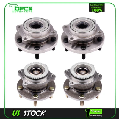 4 cojinetes de cubo de rueda delantera y trasera para Mitsubishi Endeavor 2004-2008 2010 2011 tracción delantera Foto 1 de 4