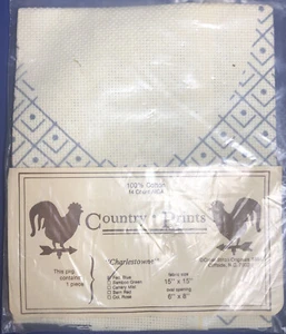 Country Prints 15" x 15" Aida Charlestowne Fed. Blue 14 Count Cross Stitch - Picture 1 of 3