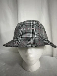 Obey Gray Black Plaid Bucket Hat Cotton Blend One Size - Picture 1 of 10