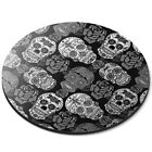 Round Mouse Mat (bw) - Colourful Sugar Skulls Mexican  #36236