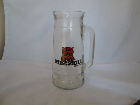 Mizzou Tigers Glass Beer Mug University of Missouri 1981 Vintage 18+ oz Cover