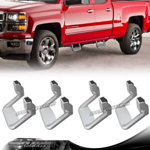 4 X Silver Texture Coated DIE-CAST Aluminum SUV Truck Pickup Nerf Side Step Bar