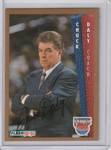 Chuck Daly signed 1992-93 Fleer card Nets autograph Pistons Dream Team - Picture 1 of 1