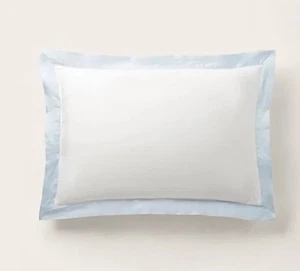 Funda de almohada Ralph Lauren orgánica satén borde azul 624 TC ESTÁNDAR - Imagen 1 de 3