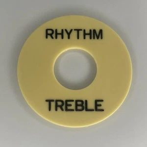 Guitar Cream Rhythm Treble Ring LP Toggle Switch Plate Embossed Washer - Picture 1 of 3