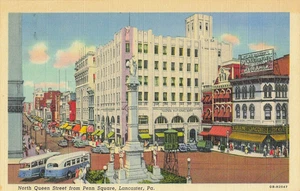 Postkarte North Queen Street vom Penn Square Lancaster Pennylvania - Bild 1 von 2