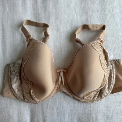 Elomi EL8740 NUE Beige Lace Padded Underwire Bra Size 40DD / 90G - Image 1 of 4