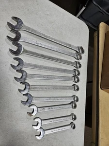 Vintage FLEET 10pc SAE Combination Wrench Set Made in USA 5/8-1 1/4 - Picture 1 of 10
