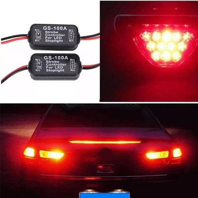 2x GS-100A Car LED Brake Stop Tail Light Strobe Flash Module Controller Box 12V - Image 1 of 4