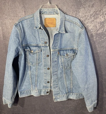 Chaqueta Levi Jean Trucker tipo III 75505-0212 44 R grande lengüeta naranja pre años 80 para hombre Foto 1 de 4