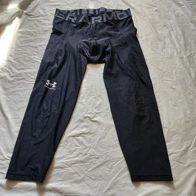 Under Armour Heat Gear 3/4 Spandex Tights Compression Pants Black Medium X-large - Image 1 of 4