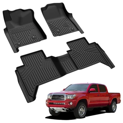 Floor Mats for Toyota Tacoma 2005-2011 Double Cab Waterproof All Weather Liner Foto 1 de 4