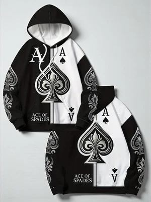 Sudadera con Capucha Gráfica Ace of Spades Estampado Completo Unisex S-5XL Foto 1 de 4