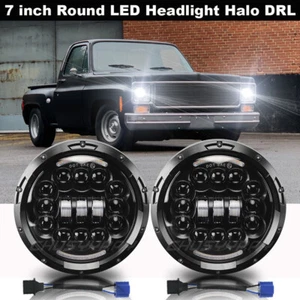 Par de faros LED redondos de 7 pulgadas DRL de haz alto bajo para GMC C15/C25 C35 1975-1978 - Imagen 1 de 12