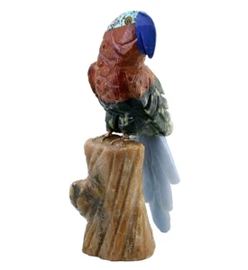 Jade Onyx Jasper Lapis Angelite Chrysocolla Parrot Bird Carving Agate Base EB44 - Picture 1 of 3