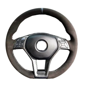 Steering Wheel Wrap For Mercedes Benz E-Class W212 2012-2015 Black Suede Cover - Bild 1 von 9