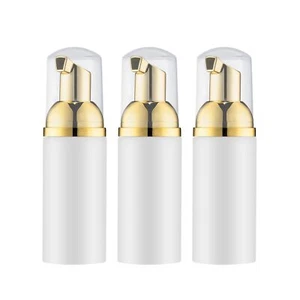 2oz Gold Foam Pump Bottles Travel Foaming Dispensers for Soap & Shampoo 3pcs - Picture 1 of 5