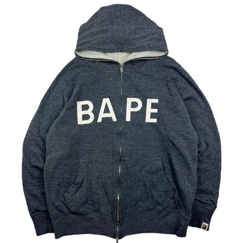 A BATHING APE (BAPE) Felpa con cappuccio e zip intera Bape Spellout vintage Medium