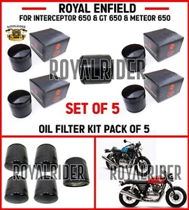 Royal Enfield OIL FILTER KIT PACK OF 5 For Meteor 650, INTERCEPTOR 650 & GT 650 - Picture 1 of 14