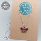 Red Butterfly Bookmark, Personalised Tibetan Silver Jewellery Gifts.
