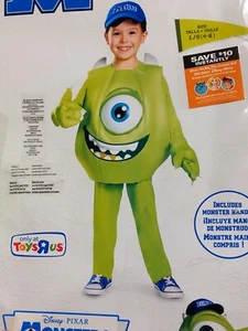 Monster University Inc MIKE WAZOWSKI Costume Sz L 4 - 6 ToysRUs Deluxe Disney 3D - Picture 1 of 12