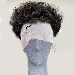 Pixie Cut Short Curly 13X6 Lace Front Wig for Men Human Hair PrePlucked Glueless - Picture 1 of 22