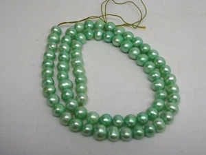 Genuine Freshwater Pearls Light Green Almost Round Small 6mm Beads Strand 15" - Picture 1 of 8