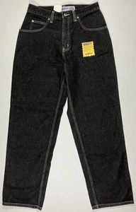 Jeans Anchor Blu Baggy Nero Gamba Dritta Denim Vintage Y2K Nuovo con etichette Uomo 32X32 - Foto 1 di 17