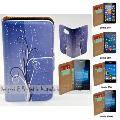 Para Nokia Series - Funda Cartera con Impresión Temática Remolino Azul Teléfono Móvil Foto 1 de 3