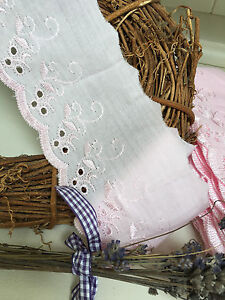Broderie Anglaise Flat Lace Trim Premium Quality Choose Length Colour and Width
