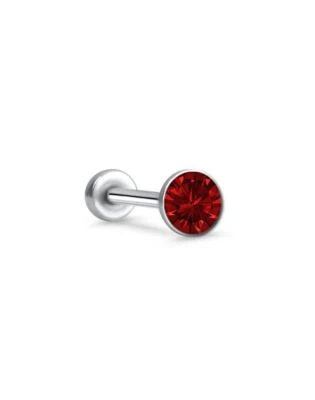 Threadless Labret Push Pin Nose Ring Steel Monroe Stud 2.5mm CZ 16G 18G 20G - Image 1 of 2