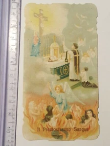 Santino Holy Card Il Preziosissimo Sangue 1906 fustellato GT725 ^ - Imagen 1 de 2