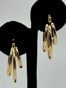 Ross Simons Sterling Silver Gold Tone 925 Triple Ring Hoop Earrings - Picture 1 of 13