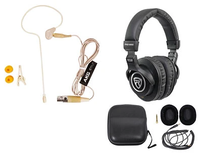 AKG C111 LP Ear-Hook Ear-Set Microphone Mic+Windscreen+Carry Pouch+Headphones - Image 1 of 4