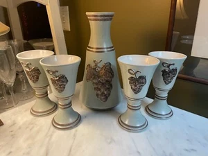 Cinque Ports Rye Studiokeramik Karaffe 4 + Fußgläser Klosterkaraffe - Bild 1 von 10