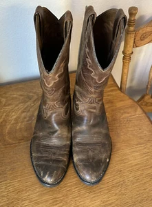 Ariat 34625 Brown Leather Cowboy Western Boots Men's US 8D D UK 7 Pull On - Picture 1 of 10