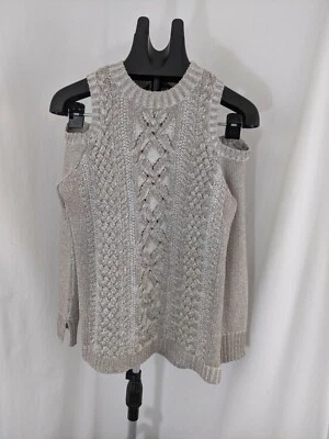 NUEVO SIN ETIQUETAS SUÉTERES MUJER BCBG MAX AZRIA Arlene Hombro Frío TALLA XS Champagne Foto 1 de 4