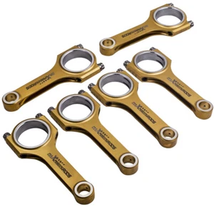 6x Titanized Connecting Rods for VW Golf Audi TT 8N3 Coupe 3.2 24V VR6 6.457" - Picture 1 of 12