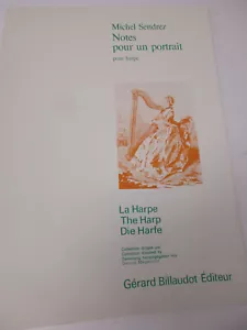 Michel Sendrez Notes pour un Portrait for Harp Sheet Music Gerard Billaudot - Picture 1 of 3