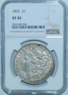 1892 NGC XF45 Morgan Silver Dollar - Image 1 of 2