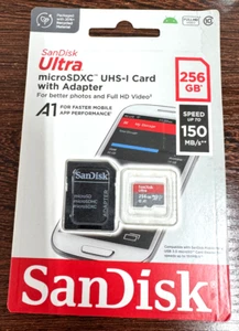Carte mémoire MicroSDXC UHS-I SanDisk Ultra 256 Go classe 10 NEUVE - 100 % authentique - Photo 1 sur 2