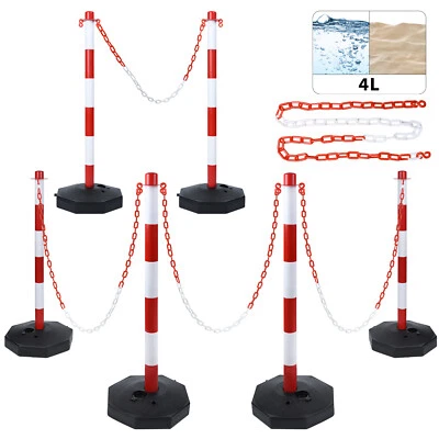 LARS360 2/4er Set Absperrpfosten Sperrpfosten Poller Kettenpfosten inkl. Kette &Standfuß