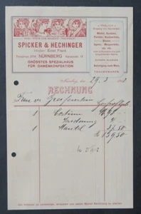 Facture ALLEMAGNE 1912 NÜRNBERG SPICKER HECHINGER TÄGLICH illustrée 58 - Bild 1 von 1