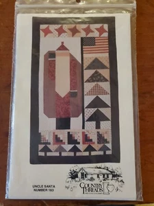 Vtg 1991 Country Threads Uncle Santa #163 Wall Hanging Quilt Pattern 18" x 31" - Picture 1 of 3