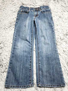 The Childrens Place Girls Blue Jeans Size 6 Bootcut Stretch Adj Waist 22X19 Kids - Picture 1 of 11
