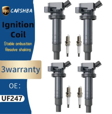 4X Ignition Coil + Spark Plug OEM for 2000-08 Toyota Corolla Matrix Celica UF247 Foto 1 de 4