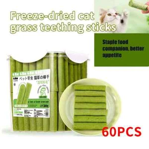 60X Cat Grass Sticks Pet Snacks Cat Food for Cats of All Ages Cat Teeth Clean UK - Picture 1 of 7
